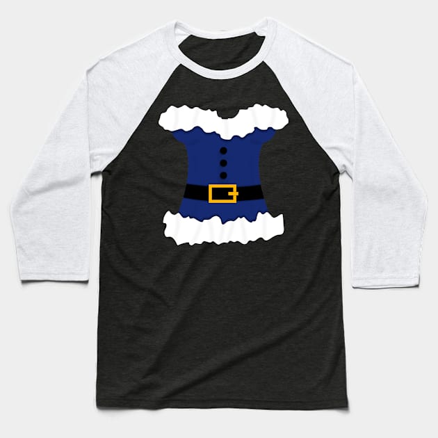 White and Blue Corset Christmas Mrs Claus Baseball T-Shirt by Skylane